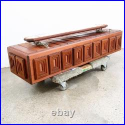 Mid Century Modern Hanging Lamp Douglas Fir Wood Vintage Swag Light Custom 1970s