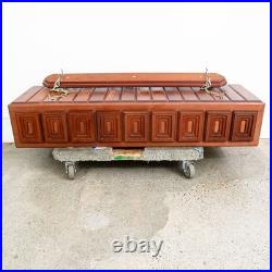 Mid Century Modern Hanging Lamp Douglas Fir Wood Vintage Swag Light Custom 1970s