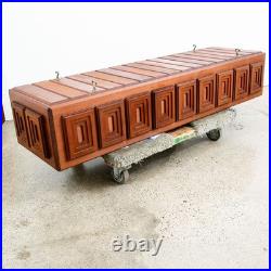 Mid Century Modern Hanging Lamp Douglas Fir Wood Vintage Swag Light Custom 1970s