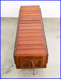 Mid Century Modern Hanging Lamp Douglas Fir Wood Vintage Swag Light Custom 1970s