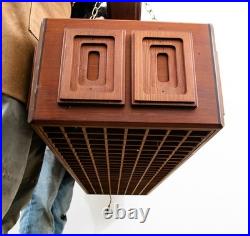 Mid Century Modern Hanging Lamp Douglas Fir Wood Vintage Swag Light Custom 1970s