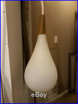 Mid Century Modern Hanging Lamp Wall Frosted Glass Light Vintage boomerang