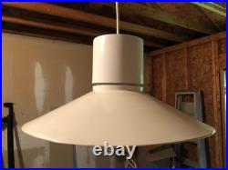 Mid Century Modern Lightolier White Pendant Lamp Danish Style