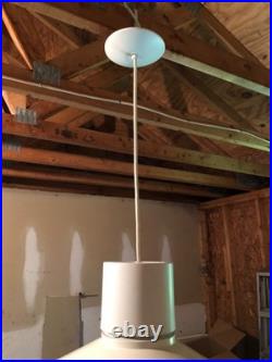 Mid Century Modern Lightolier White Pendant Lamp Danish Style