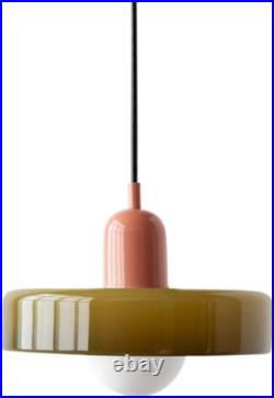 Mid Century Modern Pendant Light Orange Green Glass Hanging Light Nordic Large S