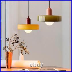 Mid Century Modern Pendant Light Orange Green Glass Hanging Light Nordic Large S