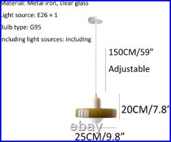 Mid Century Modern Pendant Light Orange Green Glass Hanging Light Nordic Large S