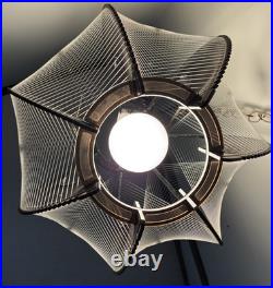 Mid Century Modern Pendant Swag Lamp Sphere Lucite Filament String Secon Style