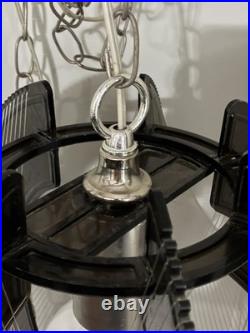 Mid Century Modern Pendant Swag Lamp Sphere Lucite Filament String Secon Style