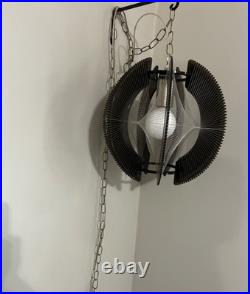 Mid Century Modern Pendant Swag Lamp Sphere Lucite Filament String Secon Style