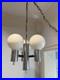 Mid Century Modern Plug Swag Vintage Chrome 3 light Chandelier Glass Globe MCM