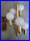 Mid Century Modern Robert Sonneman Brass Waterfall Swag Lamp Light Chandelier
