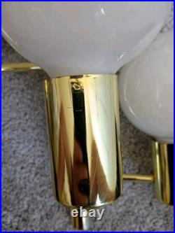 Mid Century Modern Robert Sonneman Brass Waterfall Swag Lamp Light Chandelier