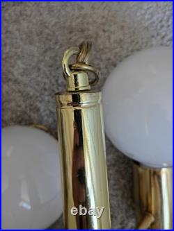 Mid Century Modern Robert Sonneman Brass Waterfall Swag Lamp Light Chandelier