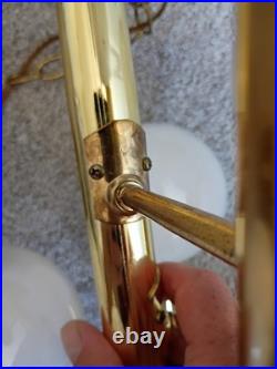 Mid Century Modern Robert Sonneman Brass Waterfall Swag Lamp Light Chandelier