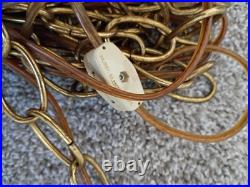 Mid Century Modern Robert Sonneman Brass Waterfall Swag Lamp Light Chandelier