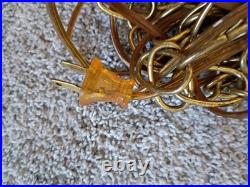 Mid Century Modern Robert Sonneman Brass Waterfall Swag Lamp Light Chandelier