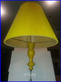 Mid Century Modern Swag Lamp Yellow Original Vintage Pendant Great Condition