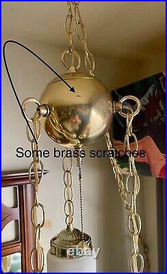 Mid Century Space Age Regency Moderne 3 Tier Swag Light With Bullet Glass Shades