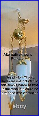 Mid Century Space Age Regency Moderne 3 Tier Swag Light With Bullet Glass Shades