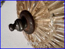 Mid Century Swag Chandelier Glass Globe Hanging Chain Light Plug In Lamp WORKS
