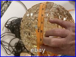 Mid Century Swag Chandelier Glass Globe Hanging Chain Light Plug In Lamp WORKS