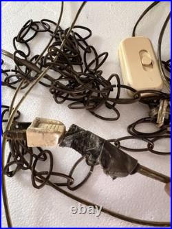 Mid Century Swag Chandelier Glass Globe Hanging Chain Light Plug In Lamp WORKS