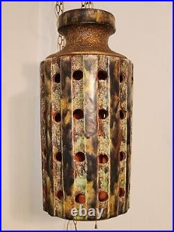 Mid Century Vintage Ceramic Hanging Swag Lamp
