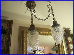 Mid Century Vintage Swag Lamps, Hanging Lights