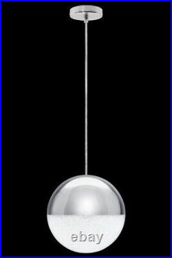 Modern LED CHROME SHIMMER Glass Ball Pendant Shade Hanging Ceiling Globe M0099