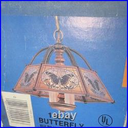 Modulite 188-25 Butterfly Glass Swag Lamp Hanging Ceiling Fixture 1970s