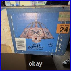 Modulite 188-25 Butterfly Glass Swag Lamp Hanging Ceiling Fixture 1970s