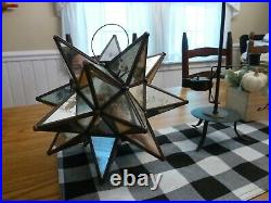 Moravian star 13 Vintage mirror Glass Star Candle Hanging light / lamp