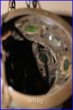 Moroccan Brass Metal Hanging Shahrazad Pendant Lantern Candle Persia 1800s 19th