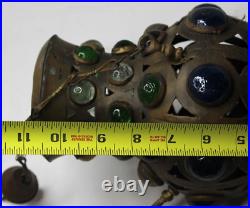 Moroccan Brass Metal Hanging Shahrazad Pendant Lantern Candle Persia 1800s 19th