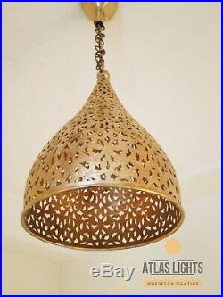 Moroccan Pendant Brass Light Antique Lamp Hanging Vintage Ceiling Chandelier