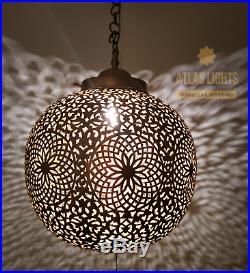 Moroccan Pendant Light Brass Antique Vintage Lamp Hanging Chandelier Ceiling Diy