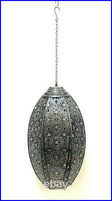 Moroccan Style Lantern Hanging Perforated Lamp Pendant Metal Ceiling Light