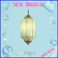 NEW Vintage Green Milk Glass Pendant Light Fixture Ceiling Lamp