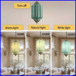 NEW Vintage Green Milk Glass Pendant Light Fixture Ceiling Lamp