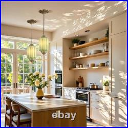 NEW Vintage Green Milk Glass Pendant Light Fixture Ceiling Lamp