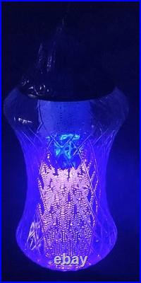 New Orleans Swag Lamp Hanging Clear With Black Light Honeycomb Purple & Gold