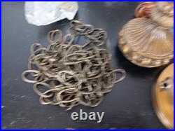 New Vintage 2 Globe Swag Light Lamp Ceiling Wall Fixture Antique Brass 60s 70s