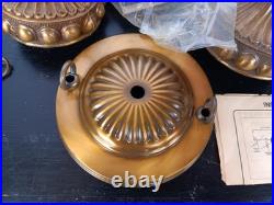 New Vintage 2 Globe Swag Light Lamp Ceiling Wall Fixture Antique Brass 60s 70s