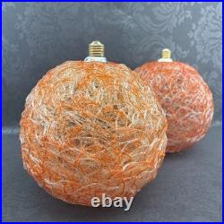 ONE MCM Vintage 10 Orange Spun Lucite Spaghetti Swag Ceiling Lamp Light Shade
