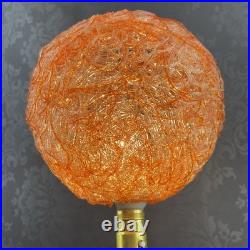 ONE MCM Vintage 10 Orange Spun Lucite Spaghetti Swag Ceiling Lamp Light Shade