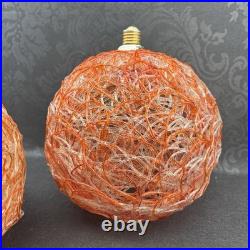 ONE MCM Vintage 10 Orange Spun Lucite Spaghetti Swag Ceiling Lamp Light Shade