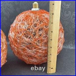 ONE MCM Vintage 10 Orange Spun Lucite Spaghetti Swag Ceiling Lamp Light Shade