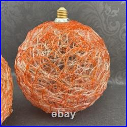 ONE MCM Vintage 10 Orange Spun Lucite Spaghetti Swag Ceiling Lamp Light Shade