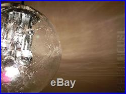 Old Vintage Chandelier Hanging Lamp SPUTNIK Blown Glass Globe DORIA Germany 60s